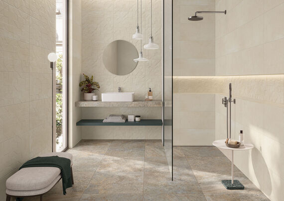 Badkamer ontwerp met tegels van Villeroy & Boch - Silent Mood