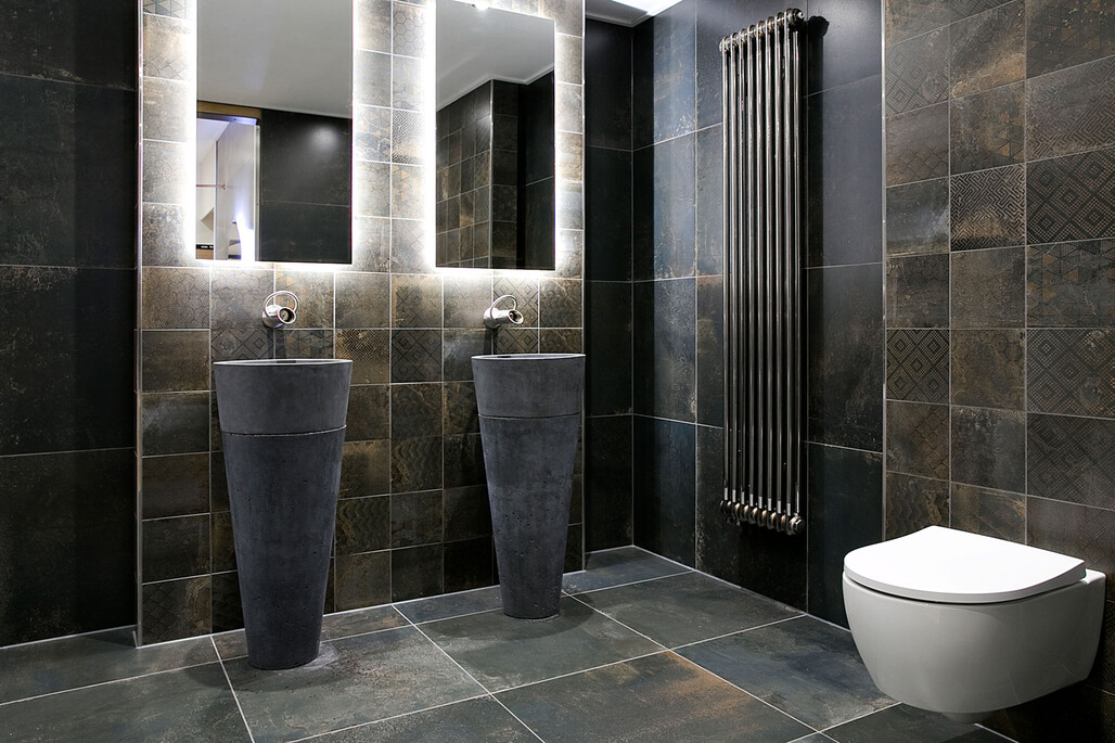 badkamer sant agostino oxidart black 60x60 oxidart dark 20x20 instamat primabad spiegel