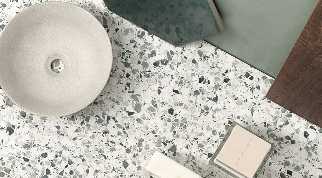 Moodboard Terrazzo Green van boven