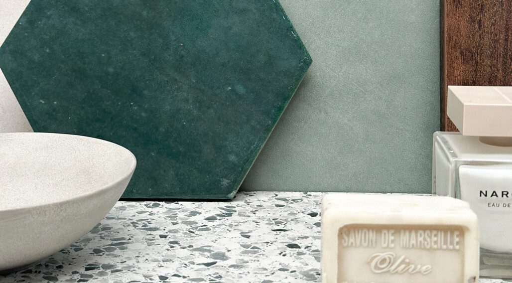 Moodboard Terrazzo Green ingezoomed