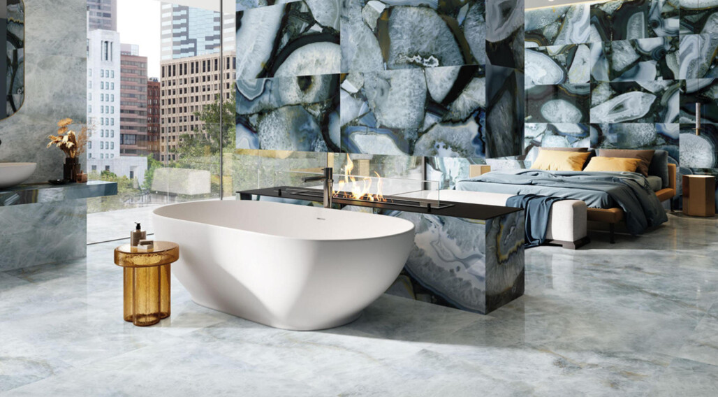 Emilceramica Tele Di Marmo Precoius Agate Azuro