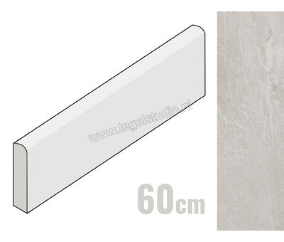 Imola Ceramica X-Rock White W 6x60 cm Plint Mat Gestructureerd Naturale X-ROCK BT60W | 1
