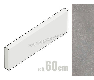 Keraben Bleuemix Grey 8x60 cm Plint Mat Vlak Soft P0003705 | 1