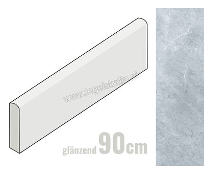 Keraben Inari Gris 8x90 cm Plint Romo Glanzend Vlak Lappato GVB6Q052 | 1