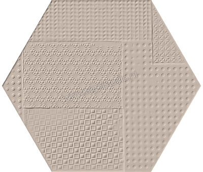 Emilceramica Sixty Fango 21x18.2 cm Wandtegel Small Esagona Silkteck Mat Gestructureerd Naturale EKN0 | 1