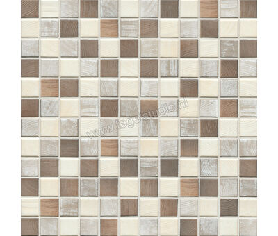Jasba Senja Pure Wood-Mix 2x2 cm Mozaiek Mat Gestructureerd 3305H | 1