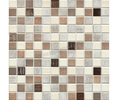 Jasba Senja Pure Wood-Mix Metallic 2x2 cm Mozaiek Mat Gestructureerd 3306 | 1