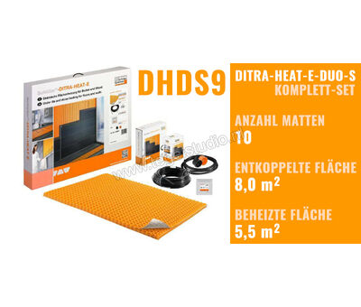 Schlüter Systems DITRA-HEAT-E-DUO-S DHDS9 Verwarming Komplett-Set für Wand und Boden DHDS9 | 1
