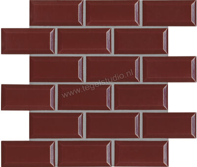 Agrob Buchtal District Burgundy Red 5x10 cm Mozaiek muurverband HT 45557H | 1