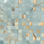 Imola Ceramica The Room onyx aqua blue gold BLU AQ 30x30cm Mozaiek