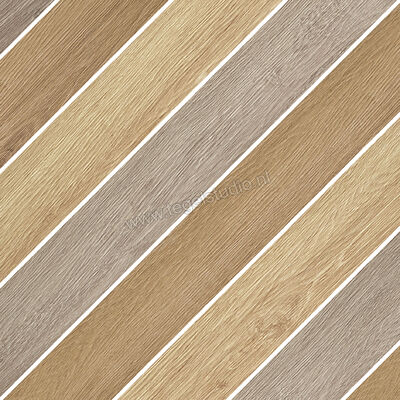 Love Tiles Timber Multicolor 49.4x49.4 cm Mozaiek In Sight Mat Gestructureerd Natur 663.0121.000 | 103309