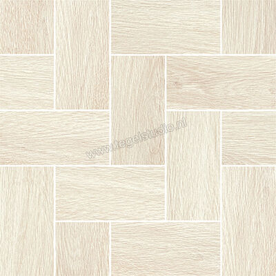 Love Tiles Timber White 40x40 cm Mozaiek Ortho Mat Gestructureerd Natur 663.0113.001 | 103330