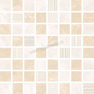 Love Tiles Marble Cream 17.4x17.4 cm Mozaiek Gleam Glanzend Vlak 663.0102.0311 | 104263