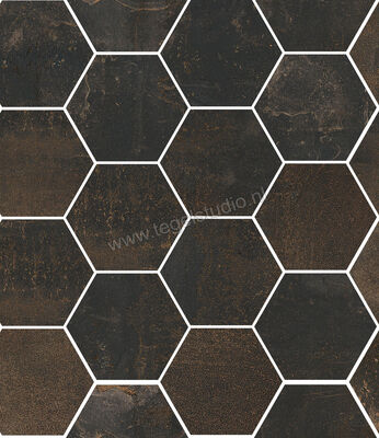 Sant Agostino Oxidart Black 26x30 cm Mozaiek Hexagon Mat Vlak Naturale CSAHOXBL26 | 119827