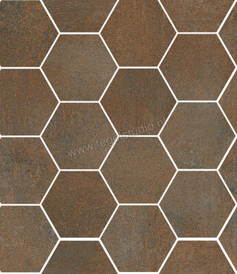 Sant Agostino Oxidart Copper 26x30 cm Mozaiek Hexagon Mat Vlak Naturale CSAHOXCO26 | 119995