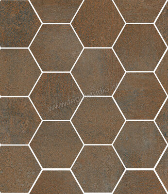 Sant Agostino Oxidart Copper 26x30 cm Mozaiek Hexagon Mat Vlak Naturale CSAHOXCO26 | 120001