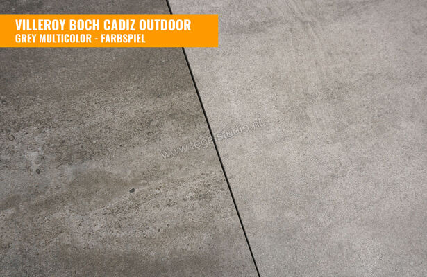 Villeroy & Boch Cadiz Outdoor 20 Grey Multicolor 60x60x2 cm Terrastegel Mat Gestructureerd 2803 BU7M 0 | 142842