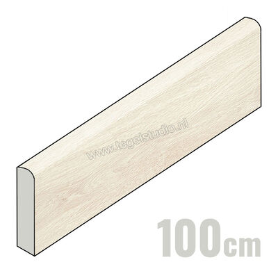 Love Tiles Timber White 8x100 cm Plint Mat Gestructureerd Natur 661.0033.001 | 181274