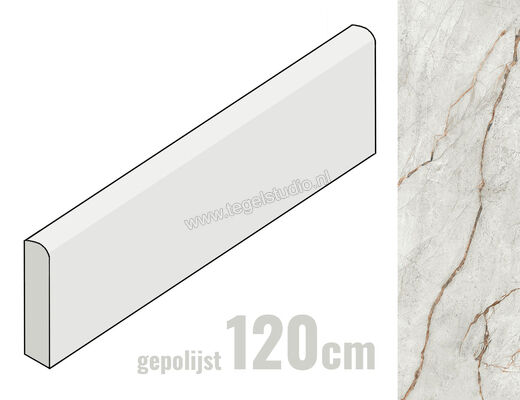 Imola Ceramica The Room grey roots GRE RO 6x120 cm Plint Glanzend Vlak Lappato GRE RO6 BT120LP | 194576