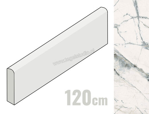 Imola Ceramica The Room inv white INV WH 6x20 cm Plint Mat Vlak Naturale INV WH6 BT120 | 194585