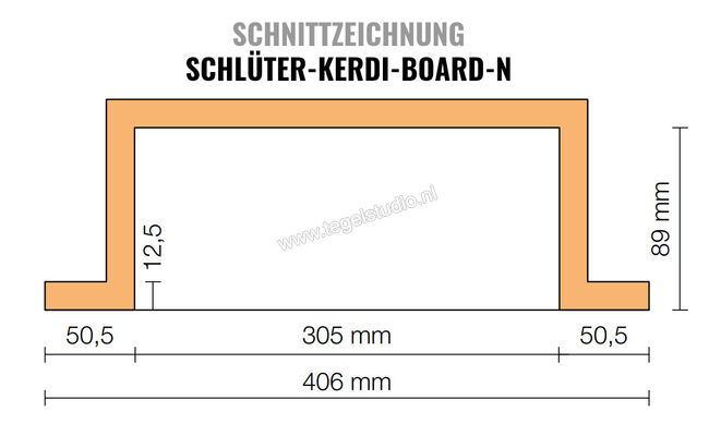 Schlüter Systems KERDI-BOARD-N Nissenset 305x711x89 mm Sterkte: 711 mm Breedte: 305 mm KB12N305711A1 | 203317