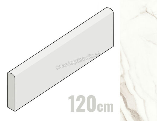 Margres Prestige Calacatta 8x120 cm Plint Mat Vlak Naturale 812PT1 ROD NR | 209532