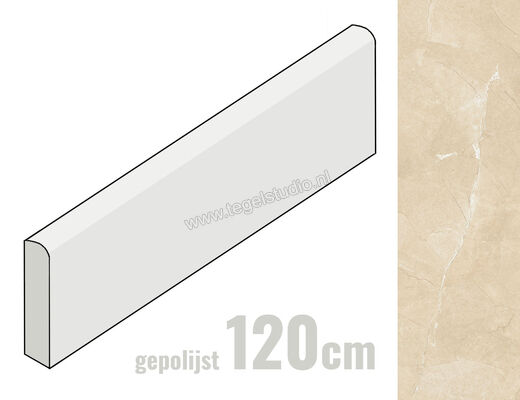 Margres Prestige Corinthian Beige 8x120 cm Plint Glanzend Vlak Polido 812PT2 ROD PL | 209610