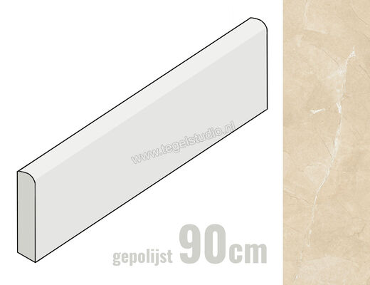 Margres Prestige Corinthian Beige 8x90 cm Plint Glanzend Vlak Polido 89PT2 ROD PL | 209640