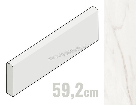 Love Tiles Precious Calacatta 8x59.2 cm Plint Mat Vlak 661.0018.001 | 209772