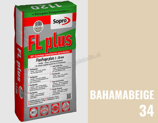 Sopro Bauchemie FL plus Voegmortel Flexvoeg 5 kg Bahamabeige-34 1129-05 | 214503