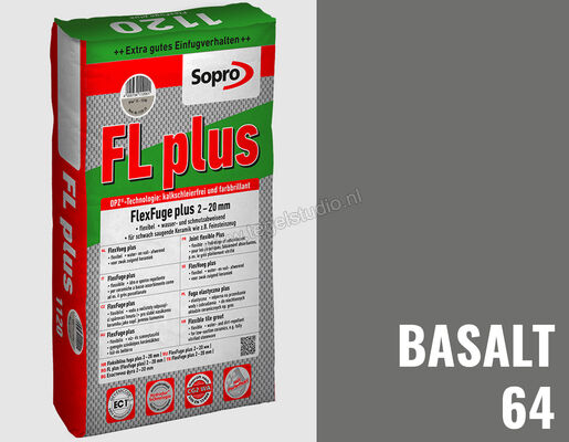 Sopro Bauchemie FL plus Voegmortel Flexvoeg 5 kg Basalt-64 1125-05 | 214506