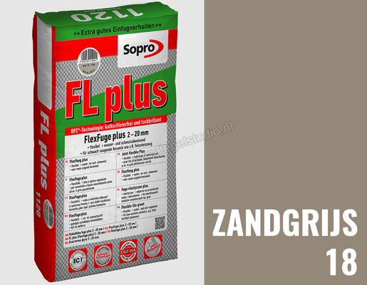 Sopro Bauchemie FL plus Voegmortel Flexvoeg 5 kg Zandgrijs-18 1122-05 | 214542