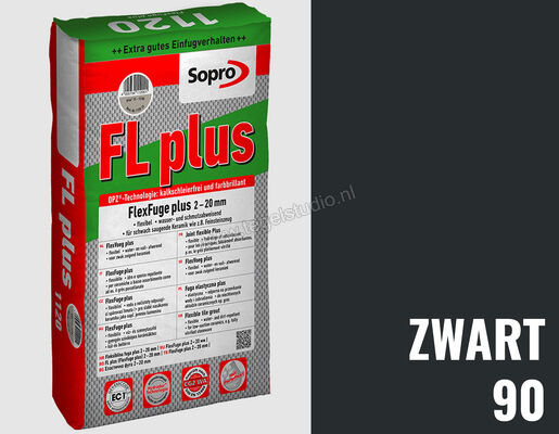 Sopro Bauchemie FL plus Voegmortel Flexvoeg 5 kg Zwart-90 6SF5609005 (1124-05) | 214548