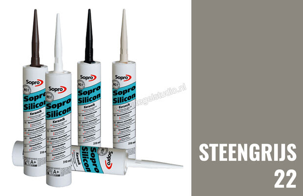 Sopro Bauchemie Silicon Keramische siliconen kit 310 ml Steengrijs-22 877-310 | 214722