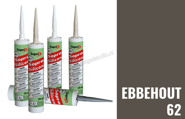  Sopro Bauchemie Sanitair Siliconen Kit Sanitair Siliconen Kit 310 ml Ebbehout-62 6HV5606243 (069-310) | 214878