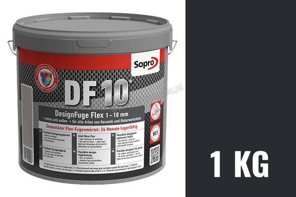 Sopro Bauchemie Designvoeg Flex DF10 Voegmortel 6 emmers 1 kg per doos Zwart-90 6SB5609036 (1061-01) | 214998