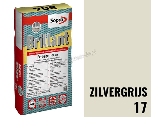 Sopro Bauchemie Briljant Parelvoeg Voegmortel 1-10 15 kg Zilvergrijs-17 6SE5601715 (803-15) | 215193