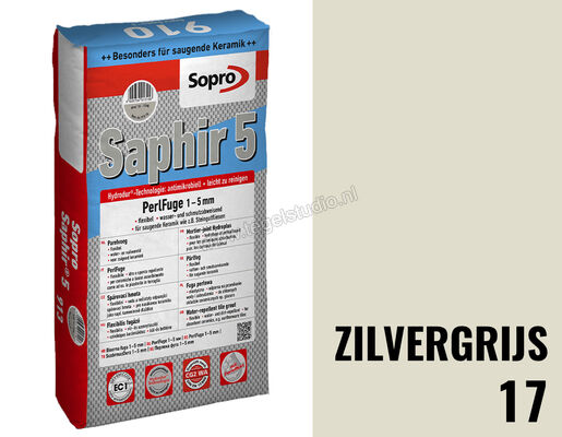  Sopro Bauchemie Parelvoeg WD Voegmortel 1-5 15 kg Zilvergrijs-17 6SU5601715 (912-15) | 215277