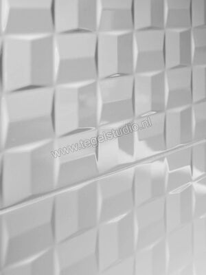 Marazzi Absolute White White 25x76 cm Wandtegel Struttura Cube 3D Mat Gestructureerd M021 | 220530
