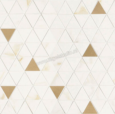 Marazzi Allmarble Wall Golden White Satin 40x43 cm Mozaiek Mosaico Tria Satin Mat Vlak Satin M8H1 | 223068