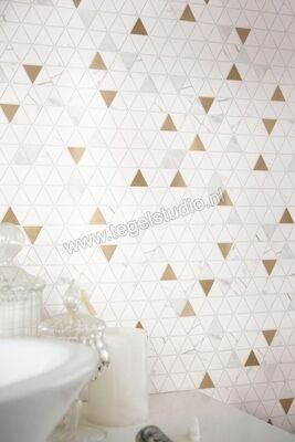 Marazzi Allmarble Wall Golden White Satin 40x43 cm Mozaiek Mosaico Tria Satin Mat Vlak Satin M8H1 | 223080