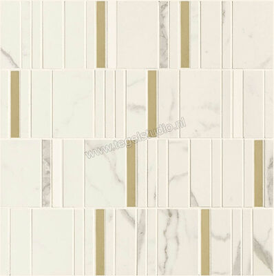 Marazzi Allmarble Wall Statuario Lux 40x40 cm Mozaiek Mosaico Barcode Lux Glanzend Vlak Lux M8H9 | 223152