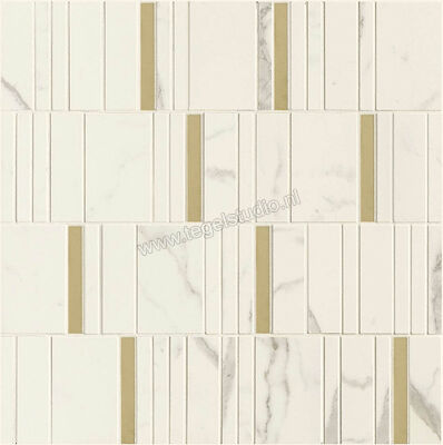 Marazzi Allmarble Wall Statuario Lux 40x40 cm Mozaiek Mosaico Barcode Lux Glanzend Vlak Lux M8H9 | 223161