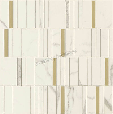 Marazzi Allmarble Wall Statuario Lux 40x40 cm Mozaiek Mosaico Barcode Lux Glanzend Vlak Lux M8H9 | 223167