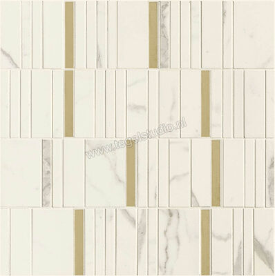 Marazzi Allmarble Wall Statuario Lux 40x40 cm Mozaiek Mosaico Barcode Lux Glanzend Vlak Lux M8H9 | 223176