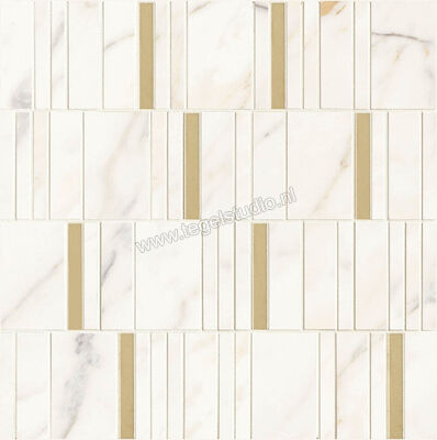 Marazzi Allmarble Wall Golden White Lux 40x40 cm Mozaiek Mosaico Barcode Lux Glanzend Vlak Lux M8HD | 223221