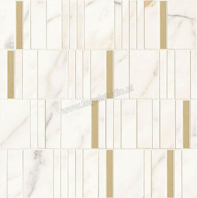 Marazzi Allmarble Wall Golden White Lux 40x40 cm Mozaiek Mosaico Barcode Lux Glanzend Vlak Lux M8HD | 223230