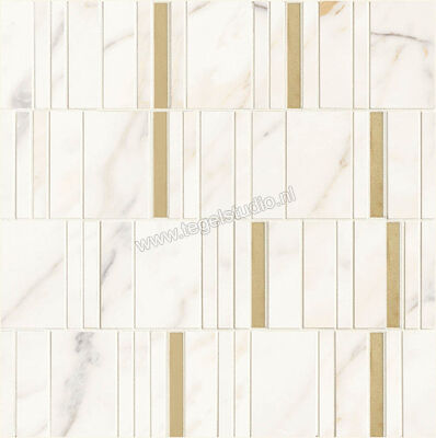 Marazzi Allmarble Wall Golden White Lux 40x40 cm Mozaiek Mosaico Barcode Lux Glanzend Vlak Lux M8HD | 223239