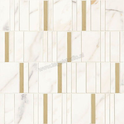 Marazzi Allmarble Wall Golden White Lux 40x40 cm Mozaiek Mosaico Barcode Lux Glanzend Vlak Lux M8HD | 223251