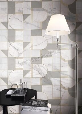 Marazzi Allmarble Wall Statuario Satin 40x120 cm Wandtegel Decoro Club Satin Mat Vlak Satin M8T3 | 223278